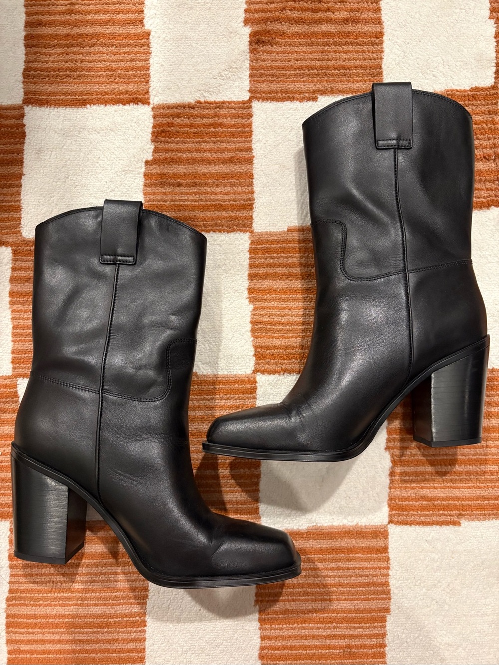 Franco Sarto Valor Mid Calf Squared Toe Boot Women’s Sz 8.5